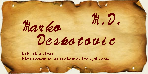 Marko Despotović vizit kartica
